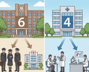 6年制と4年制の修学年限と卒業後の進路