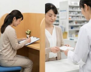 問診票への記入や口頭確認でのプライバシー確保