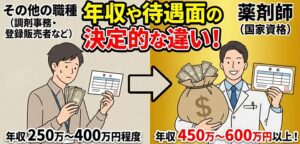 年収や待遇面での調剤師と薬剤師の違い
