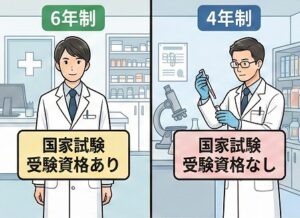 6年制と4年制の違いと国家試験受験資格