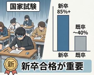 国家試験合格率と新卒で受かる重要性