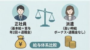 正社員比較で知るボーナスなしの派遣の給与体系