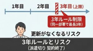 派遣の3年ルール制限と更新がなくなるリスク