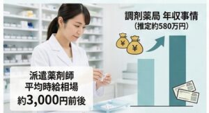 派遣薬剤師の平均時給相場と調剤薬局の年収事情