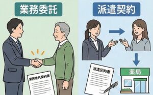 業務委託と派遣契約の仕組みの違い