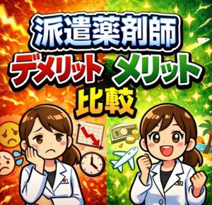 派遣薬剤師のデメリットやメリットの比較表