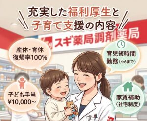 充実した福利厚生と子育て支援の内容