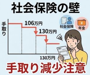 社会保険の壁・106万円と130万円の注意点と手取り減少リスク
