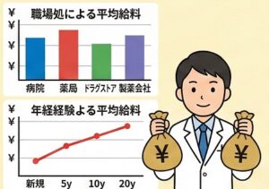 薬剤師の年収は今どのくらい？勤務先別・経験年数別の実態