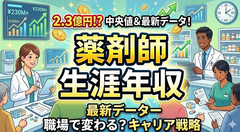 薬剤師の生涯年収は？職場別・年代別の実態と年収アップの方法