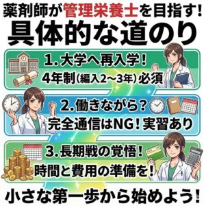 薬剤師が管理栄養士を目指す具体的な方法